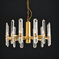 American Post‑modern Luxury Crystal Chandelier, High‑grade Solid Copper Ceiling Light for Vaulted Villa Living Room