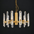 American Post‑modern Luxury Crystal Chandelier, High‑grade Solid Copper Ceiling Light for Vaulted Villa Living Room