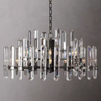 American Post‑modern Luxury Crystal Chandelier, High‑grade Solid Copper Ceiling Light for Vaulted Villa Living Room
