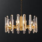 American Post‑modern Luxury Crystal Chandelier, High‑grade Solid Copper Ceiling Light for Vaulted Villa Living Room