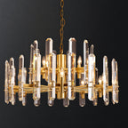 American Post‑modern Luxury Crystal Chandelier, High‑grade Solid Copper Ceiling Light for Vaulted Villa Living Room