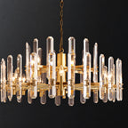 American Post‑modern Luxury Crystal Chandelier, High‑grade Solid Copper Ceiling Light for Vaulted Villa Living Room