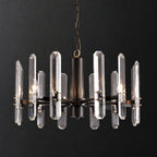 American Post‑modern Luxury Crystal Chandelier, High‑grade Solid Copper Ceiling Light for Vaulted Villa Living Room