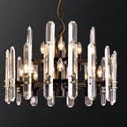 American Post‑modern Luxury Crystal Chandelier, High‑grade Solid Copper Ceiling Light for Vaulted Villa Living Room