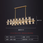 American‑style solid‑brass crystal chandelier, grand main ceiling light for living rooms, modern minimalist pendant lamp for living and dining areas for household use