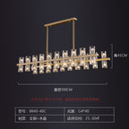 American‑style solid‑brass crystal chandelier, grand main ceiling light for living rooms, modern minimalist pendant lamp for living and dining areas for household use