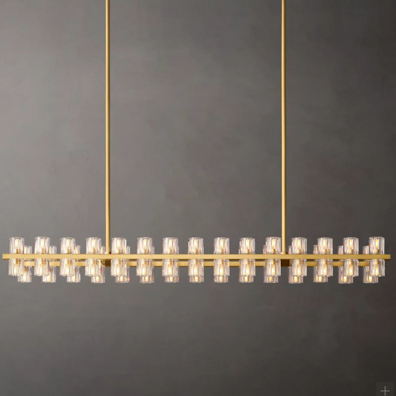 American‑style solid‑brass crystal chandelier, grand main ceiling light for living rooms, modern minimalist pendant lamp for living and dining areas for household use