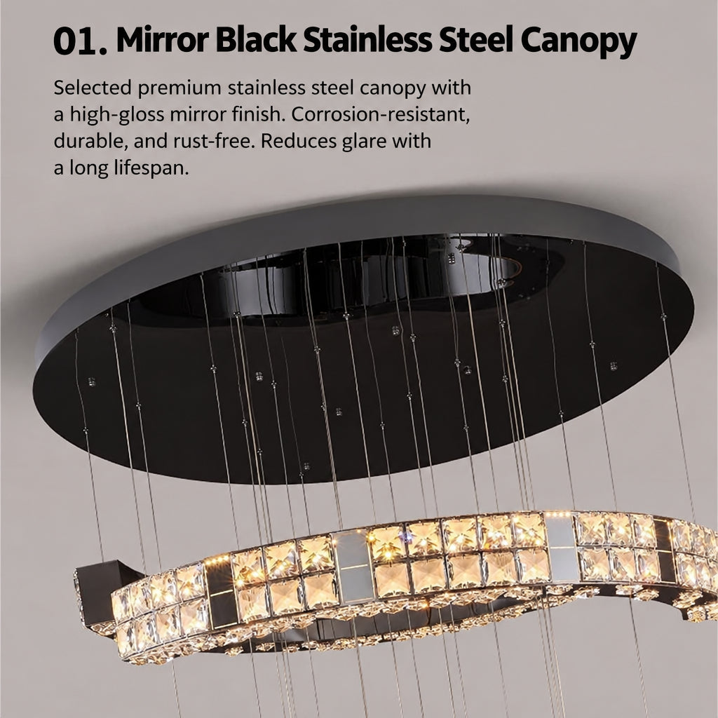 Luxury High‑End Grand Crystal Chandelier for Duplex Living Room, Chandelier for High‑Ceiling Hall in Villa & Split‑Level House