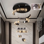 Luxury High‑End Grand Crystal Chandelier for Duplex Living Room, Chandelier for High‑Ceiling Hall in Villa & Split‑Level House