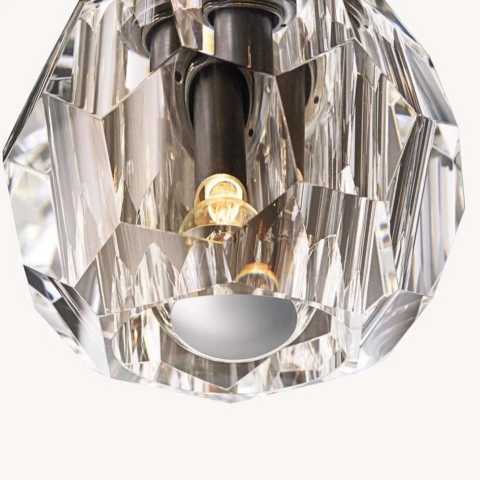 Vintage Minimalist Hong Kong‑Style Ins Crystal Flush Mount Ceiling Light for Hallway, Balcony & Entryway