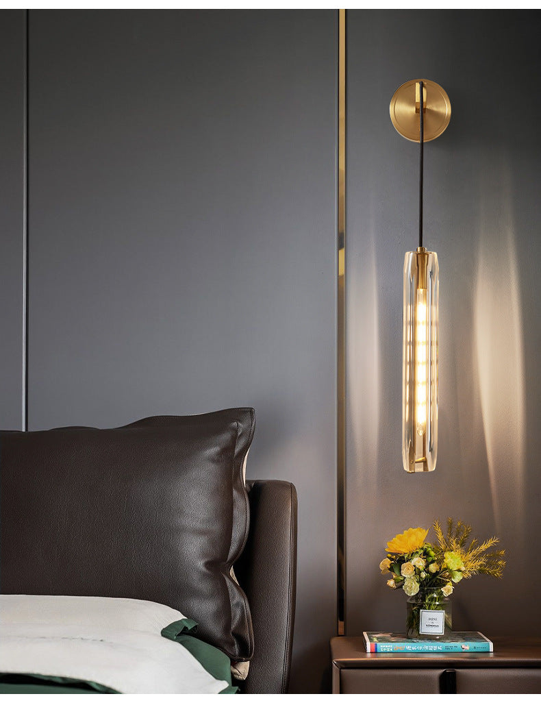 Light‑Luxury Post‑modern Creative Crystal Wall Sconce, Nordic Fashion Minimalist Wall Lamp for TV Background Wall & Bedroom Bedside