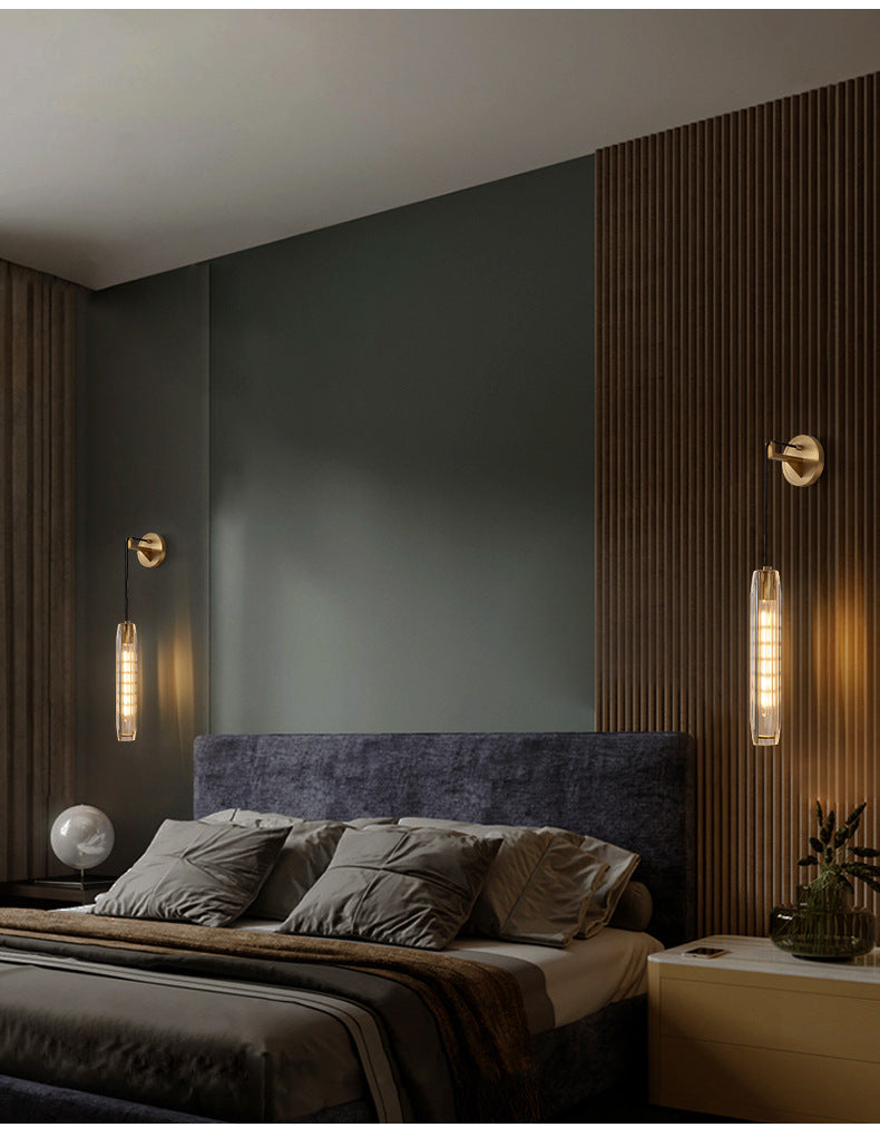Light‑Luxury Post‑modern Creative Crystal Wall Sconce, Nordic Fashion Minimalist Wall Lamp for TV Background Wall & Bedroom Bedside