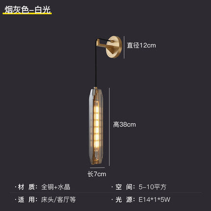 Light‑Luxury Post‑modern Creative Crystal Wall Sconce, Nordic Fashion Minimalist Wall Lamp for TV Background Wall & Bedroom Bedside