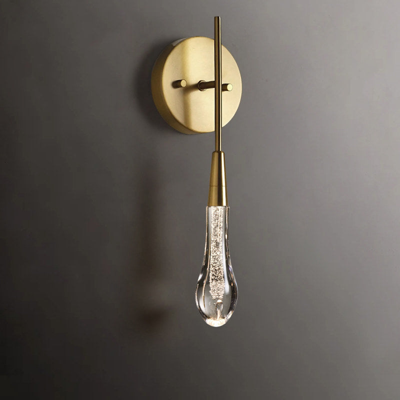 Raindrop wall lamp for living‑room TV background wall, modern light‑luxury crystal bedside lamp for bedroom