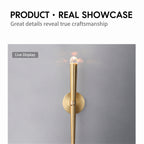 Designer‑style light‑luxury minimalist wall lamp, Nordic‑style with unique shape, brass wall lamp for corridors, hallways and bedside