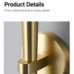 Designer‑style light‑luxury minimalist wall lamp, Nordic‑style with unique shape, brass wall lamp for corridors, hallways and bedside