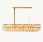 American Modern Minimalist Luxury Brass Glass Chandelier for Villa, Dining Room, Kitchen Island & Hotel Projects
