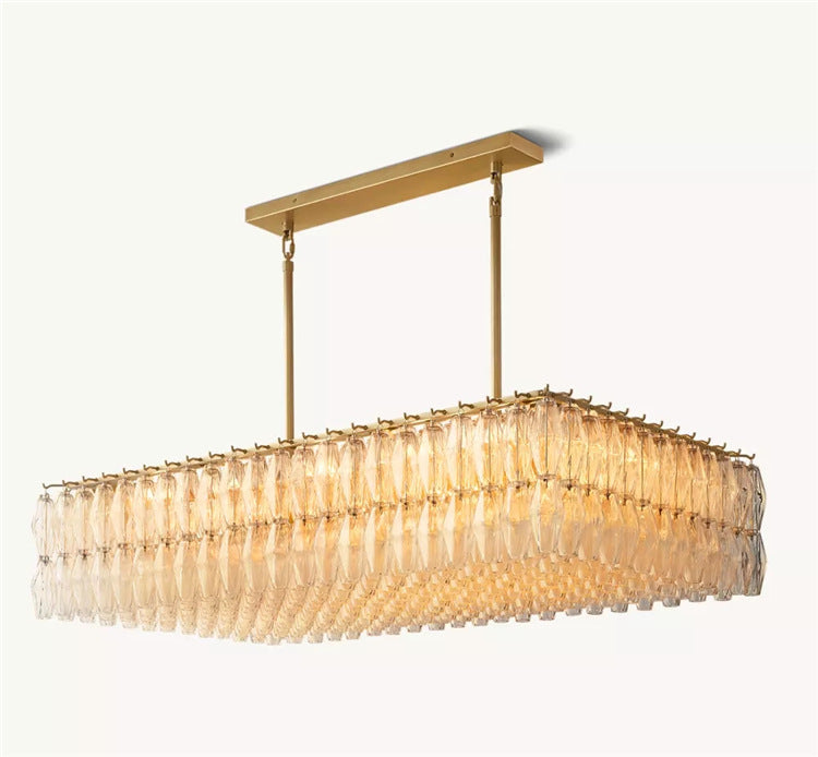 American Modern Minimalist Luxury Brass Glass Chandelier for Villa, Dining Room, Kitchen Island & Hotel Projects
