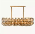 American Modern Minimalist Luxury Brass Glass Chandelier for Villa, Dining Room, Kitchen Island & Hotel Projects