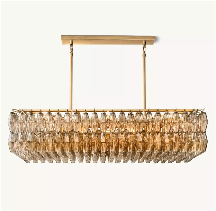 American Modern Minimalist Luxury Brass Glass Chandelier for Villa, Dining Room, Kitchen Island & Hotel Projects