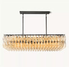 American Modern Minimalist Luxury Brass Glass Chandelier for Villa, Dining Room, Kitchen Island & Hotel Projects
