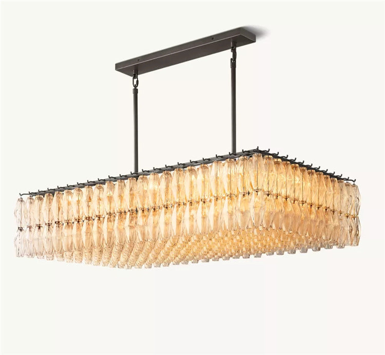 American Modern Minimalist Luxury Brass Glass Chandelier for Villa, Dining Room, Kitchen Island & Hotel Projects