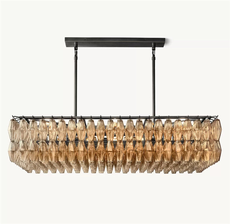 American Modern Minimalist Luxury Brass Glass Chandelier for Villa, Dining Room, Kitchen Island & Hotel Projects