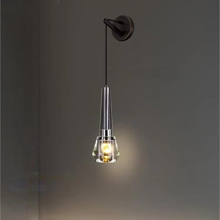 Modern Luxury K9 Crystal Wall Lamp, High‑Quality Solid Brass Sconce for Living Room Background Wall & Bedroom Bedside