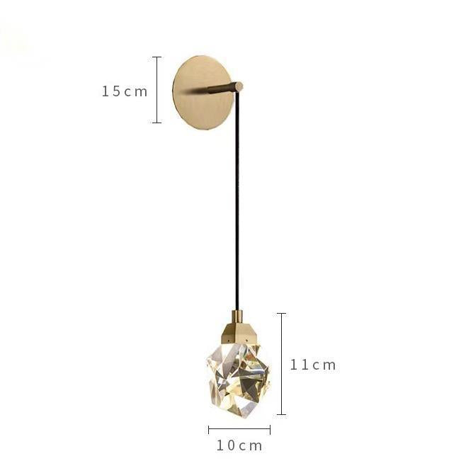 Modern Luxury K9 Crystal Wall Lamp, High‑Quality Solid Brass Sconce for Living Room Background Wall & Bedroom Bedside