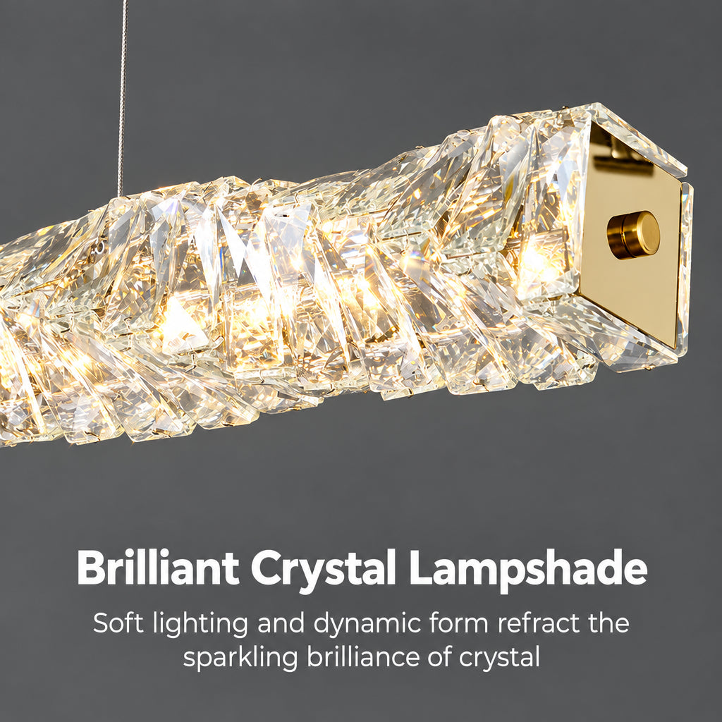 Post‑Modern Luxury Crystal Pendant Light for Dining Room, Study & Bar Counter