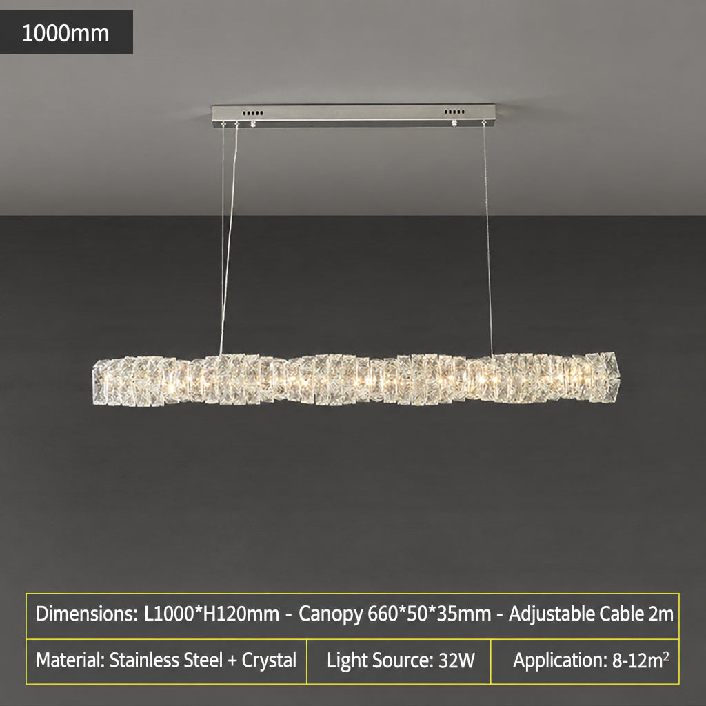 Post‑Modern Luxury Crystal Pendant Light for Dining Room, Study & Bar Counter