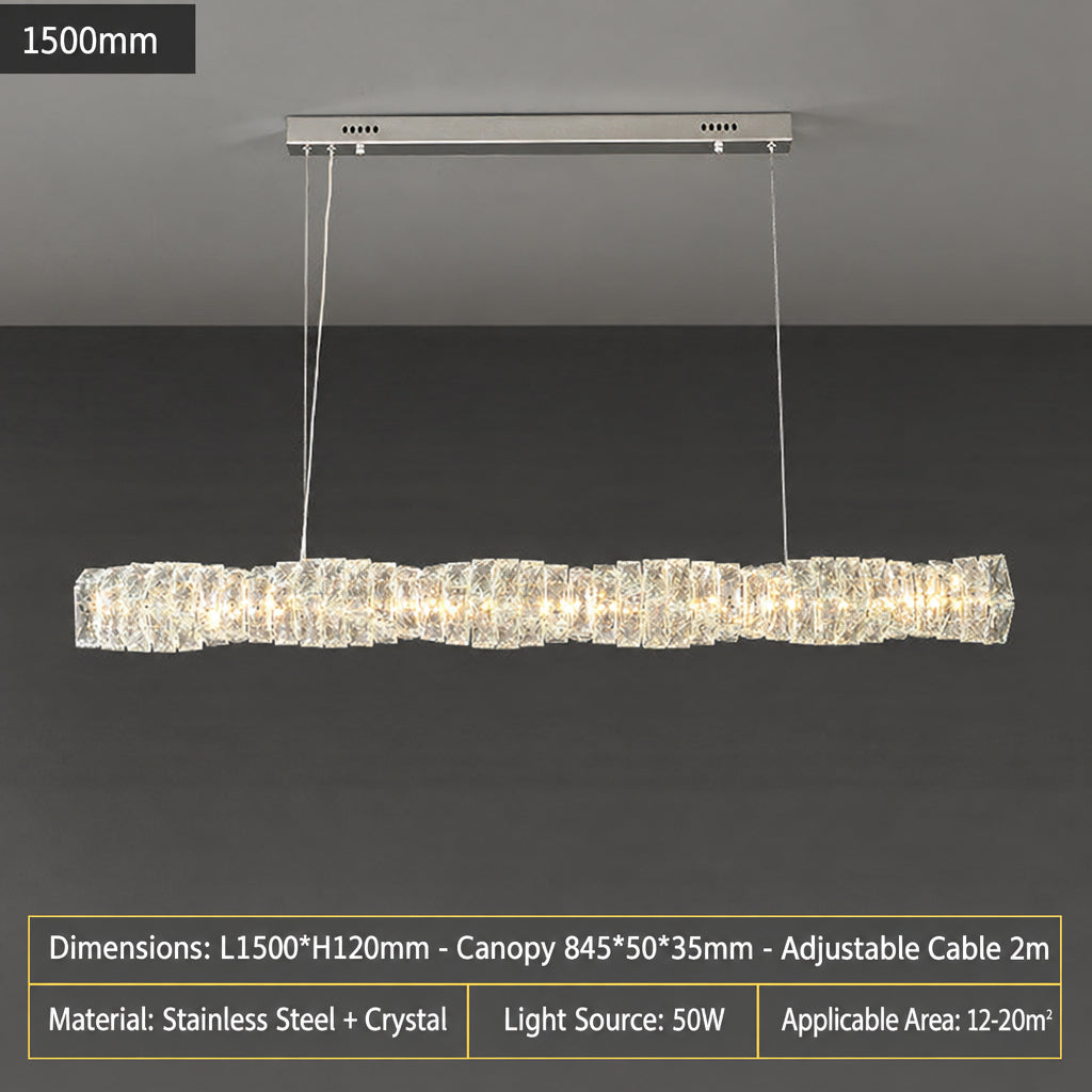 Post‑Modern Luxury Crystal Pendant Light for Dining Room, Study & Bar Counter