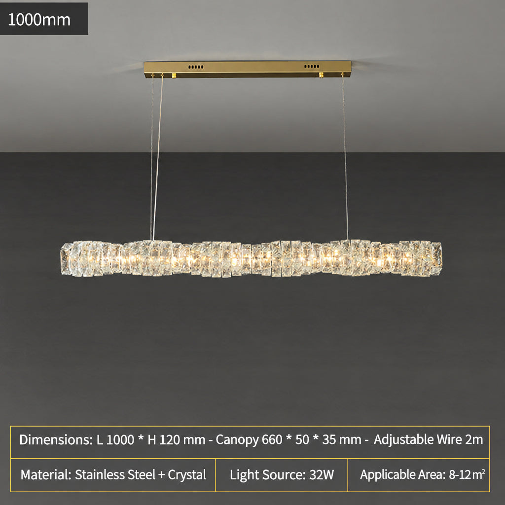 Post‑Modern Luxury Crystal Pendant Light for Dining Room, Study & Bar Counter