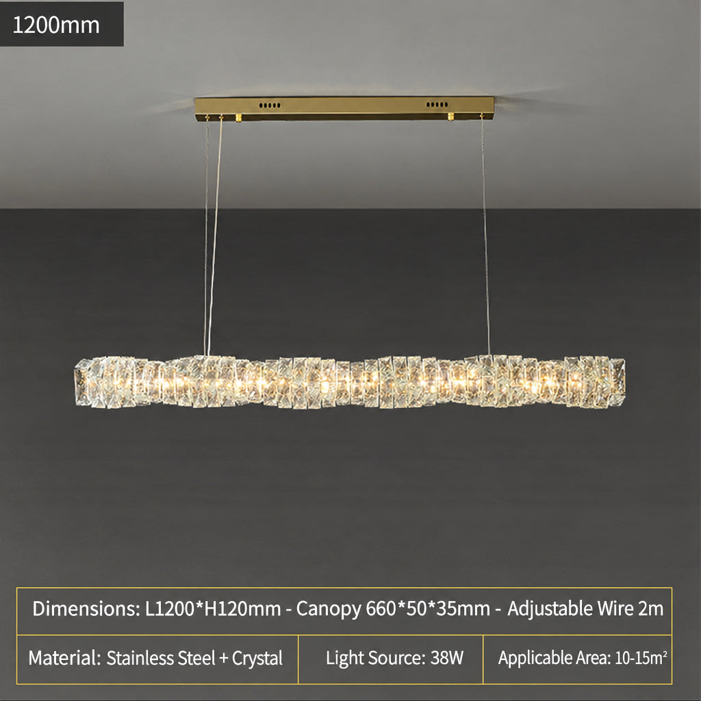 Post‑Modern Luxury Crystal Pendant Light for Dining Room, Study & Bar Counter