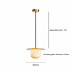 Spanish Natural Onyx Pendant Light, Bedside Small Pendant Lamp for Bedroom, Small Dining Room & Bar Counter, Cream‑Style Snowflake Stone Light