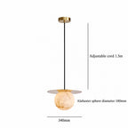 Spanish Natural Onyx Pendant Light, Bedside Small Pendant Lamp for Bedroom, Small Dining Room & Bar Counter, Cream‑Style Snowflake Stone Light