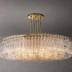 American‑Style Luxury Full‑Brass Crystal Chandelier, Large Pendant Light for Villa Living Room, Dining Room & Bedroom Main Light