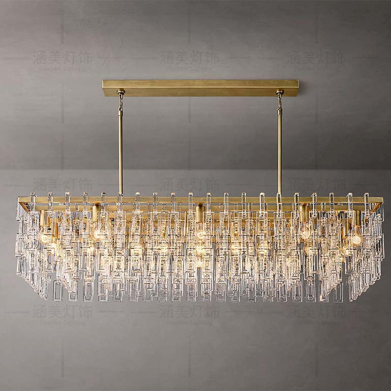 American‑Style Luxury Full‑Brass Crystal Chandelier, Large Pendant Light for Villa Living Room, Dining Room & Bedroom Main Light
