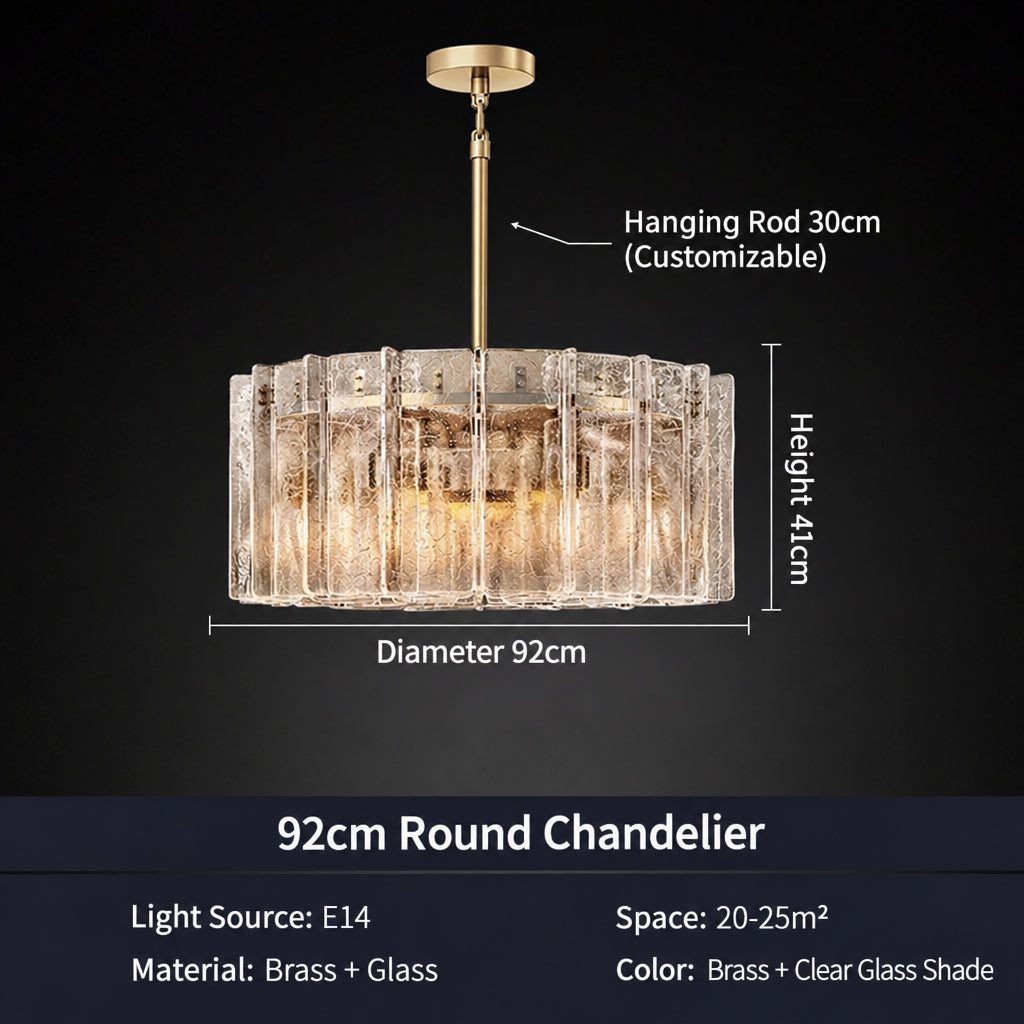 Modern American‑Style Glass Chandelier, Main Ceiling Light for Living Room, Modern Simple Pendant Lamp for Dining Room & Master Bedroom