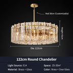 Modern American‑Style Glass Chandelier, Main Ceiling Light for Living Room, Modern Simple Pendant Lamp for Dining Room & Master Bedroom