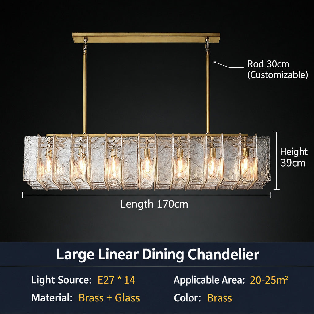 Modern American‑Style Glass Chandelier, Main Ceiling Light for Living Room, Modern Simple Pendant Lamp for Dining Room & Master Bedroom