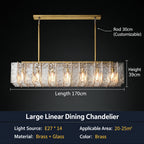 Modern American‑Style Glass Chandelier, Main Ceiling Light for Living Room, Modern Simple Pendant Lamp for Dining Room & Master Bedroom