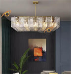 Modern American‑Style Glass Chandelier, Main Ceiling Light for Living Room, Modern Simple Pendant Lamp for Dining Room & Master Bedroom