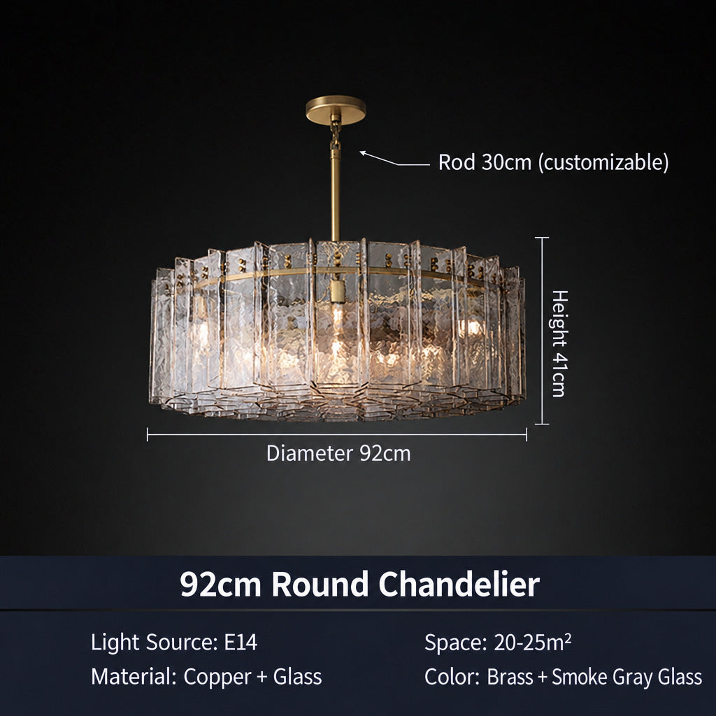 Modern American‑Style Glass Chandelier, Main Ceiling Light for Living Room, Modern Simple Pendant Lamp for Dining Room & Master Bedroom