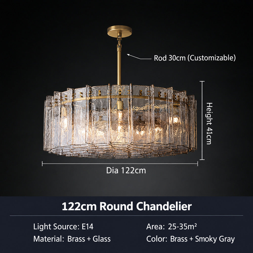 Modern American‑Style Glass Chandelier, Main Ceiling Light for Living Room, Modern Simple Pendant Lamp for Dining Room & Master Bedroom
