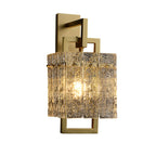Modern Light‑Luxury Full‑Brass Crystal Wall Sconce, Indoor LED Wall Lamp for Living Room TV Background Wall & Hotel Corridor
