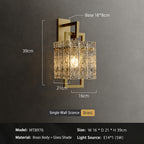 Modern Light‑Luxury Full‑Brass Crystal Wall Sconce, Indoor LED Wall Lamp for Living Room TV Background Wall & Hotel Corridor