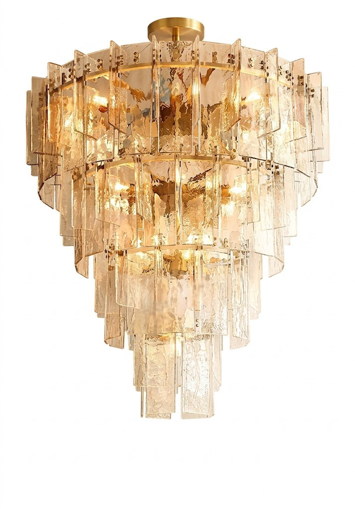Modern American‑Style Glass Chandelier, Main Ceiling Light for Living Room, Modern Simple Pendant Lamp for Dining Room & Master Bedroom