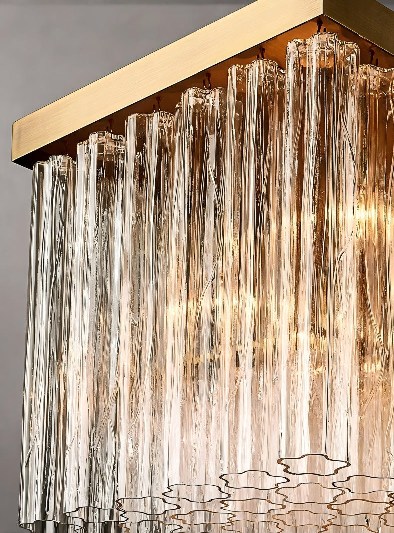 American Luxury Long Glass Chandelier, Premium Elegant Island Light for Villa Dining Room