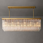 American Luxury Long Glass Chandelier, Premium Elegant Island Light for Villa Dining Room